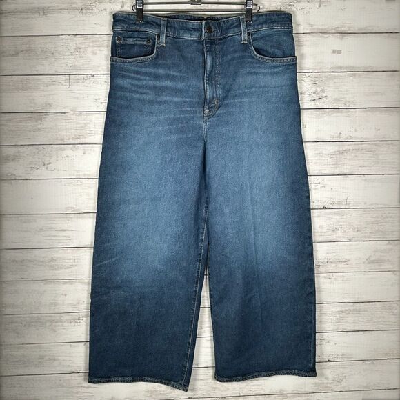 LAUREN Ralph Lauren Very High Rise Wide Leg Crop Ankle Jeans 12 NEW $198 - Picture 3 of 8